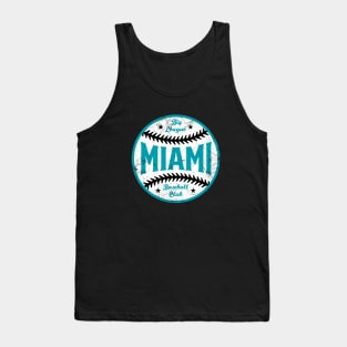 Miami Retro Big League Baseball - Black Tank Top